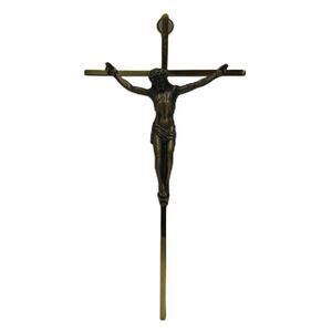 INRI Vintage Brass Jesus Crucifix Christian Religious Cross Hanging Wall Art